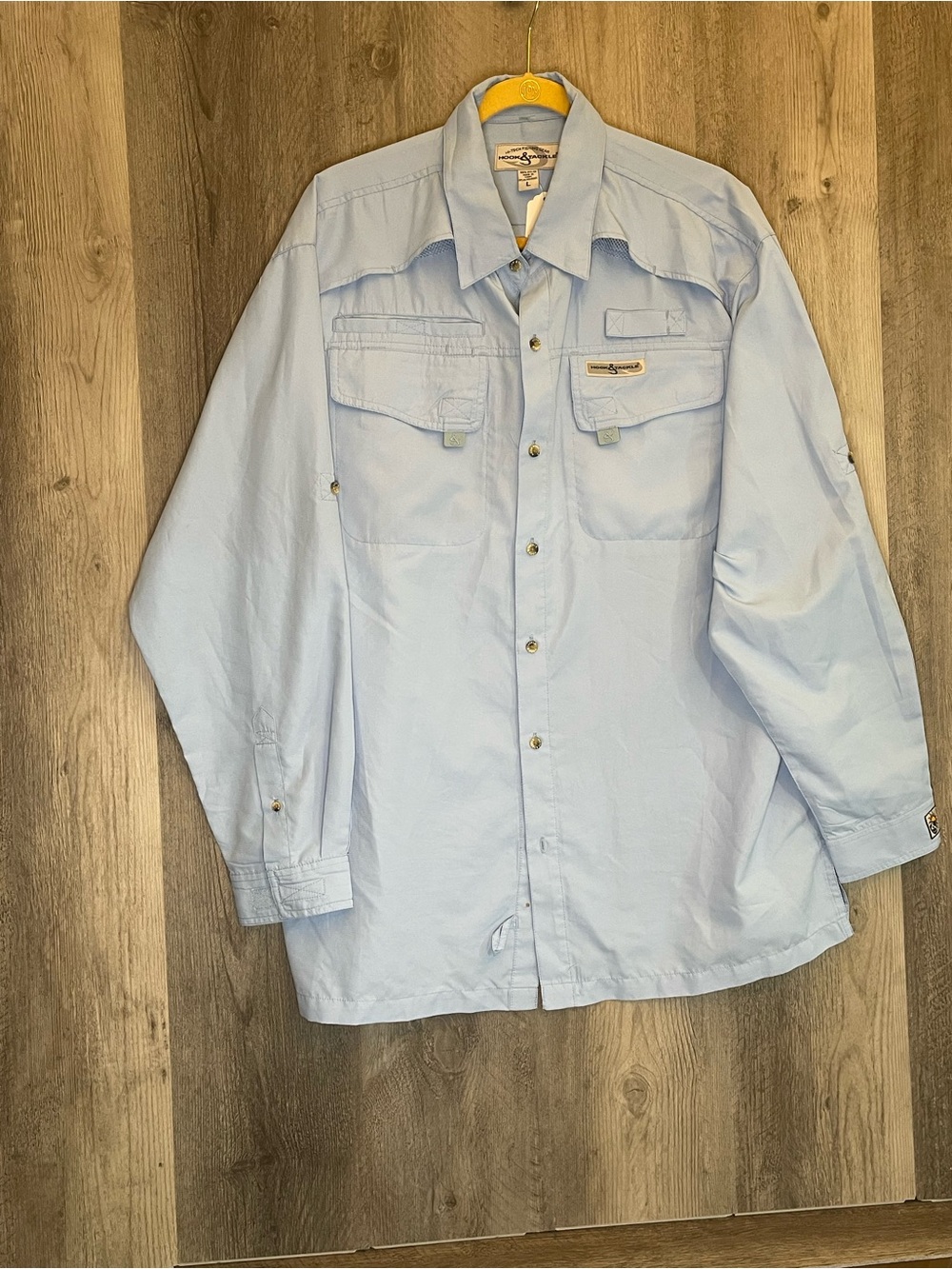 Hook & Tackle Fishing Shirt Men's Large Button Up Long Sleeve